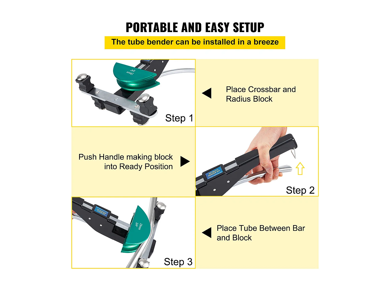 Pieghiatore di Tubi in Rame SucceBuy, Pieghiatore di Tubi a Click per la Refrigerazione CVC 1/4"a 7/8"