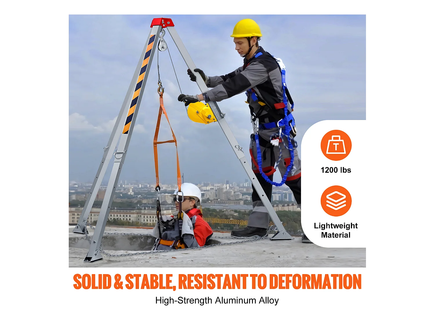 Tripod-Kit für begrenzten Raum SucceBuy, Fallschutz-Rettungst Tripod, Beine von 4 bis 7 Fuß, Tragfähigkeit 1200 lb