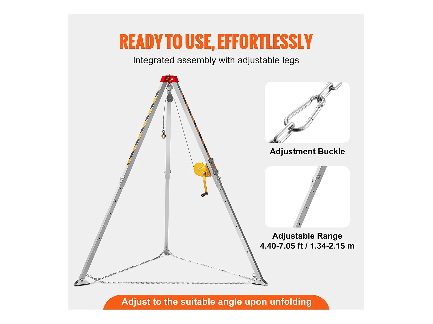 Tripod-Kit für begrenzten Raum SucceBuy, Fallschutz-Rettungst Tripod, Beine von 4 bis 7 Fuß, Tragfähigkeit 1200 lb