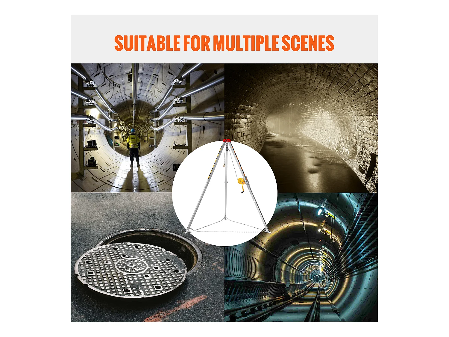 Tripod-Kit für begrenzten Raum SucceBuy, Fallschutz-Rettungst Tripod, Beine von 4 bis 7 Fuß, Tragfähigkeit 1200 lb