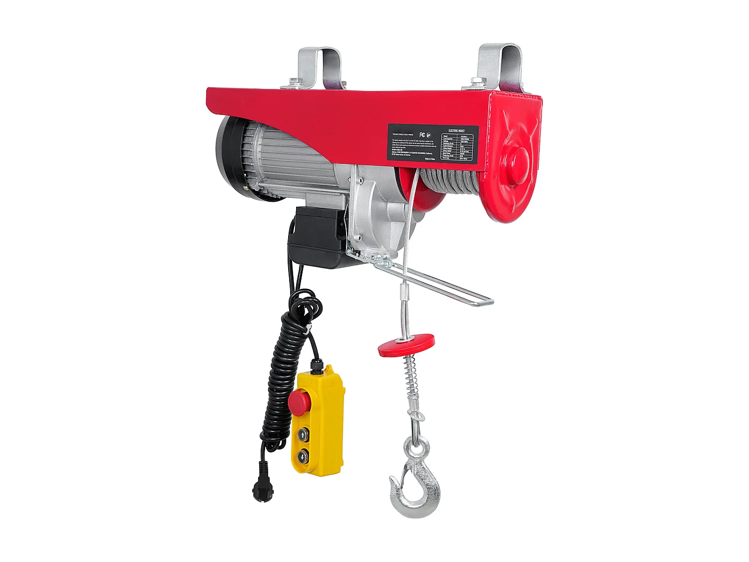 Palan Électrique SucceBuy de 2200 lb, Treuil de Grue, Télécommande Filaire, 1600 W 220 V