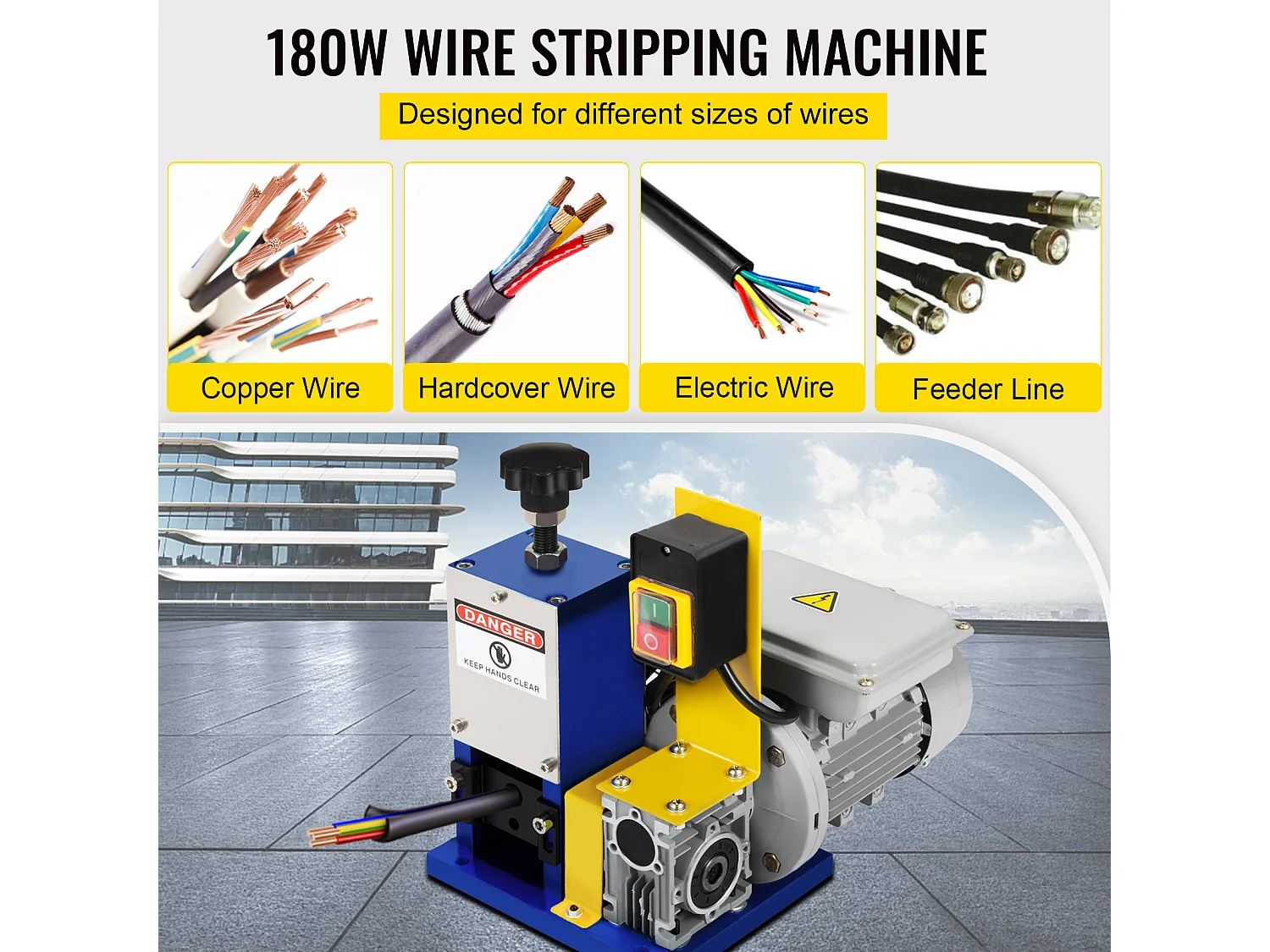 Machine à Dénuder les Fils Électriques SucceBuy, Dénudeur de Câbles Métalliques, pour la Ferraille de Cuivre