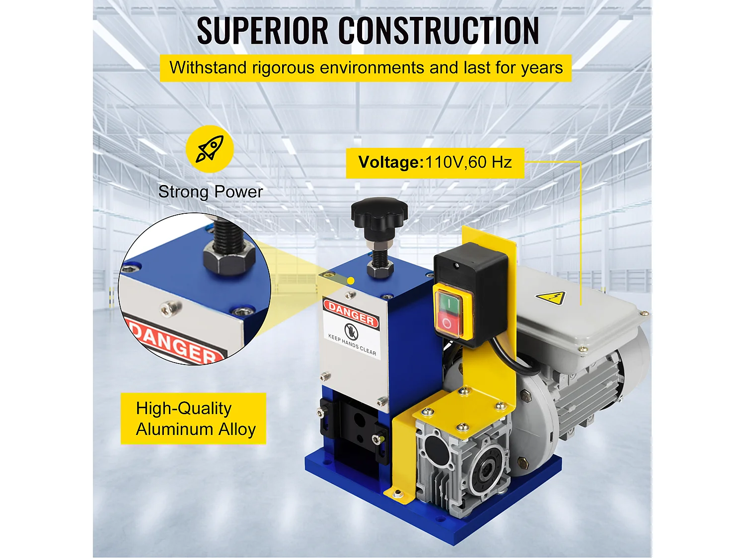 Machine à Dénuder les Fils Électriques SucceBuy, Dénudeur de Câbles Métalliques, pour la Ferraille de Cuivre