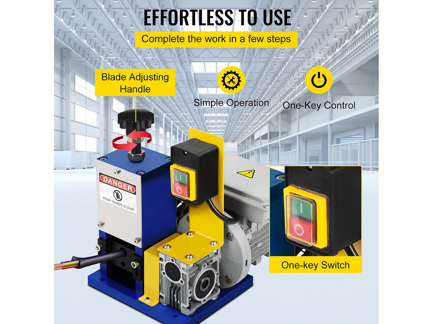 Machine à Dénuder les Fils Électriques SucceBuy, Dénudeur de Câbles Métalliques, pour la Ferraille de Cuivre