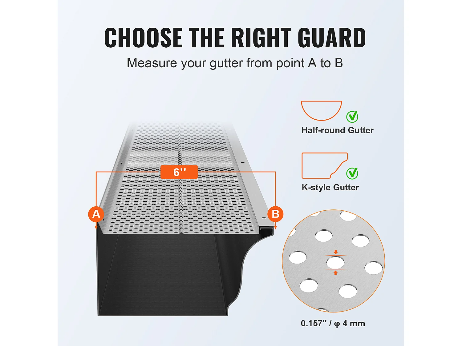 Protège-Gouttière SucceBuy Protège-Gouttière 6 Pouces de Large 104 Pieds de Long en Maille pour la Protection des Feuilles