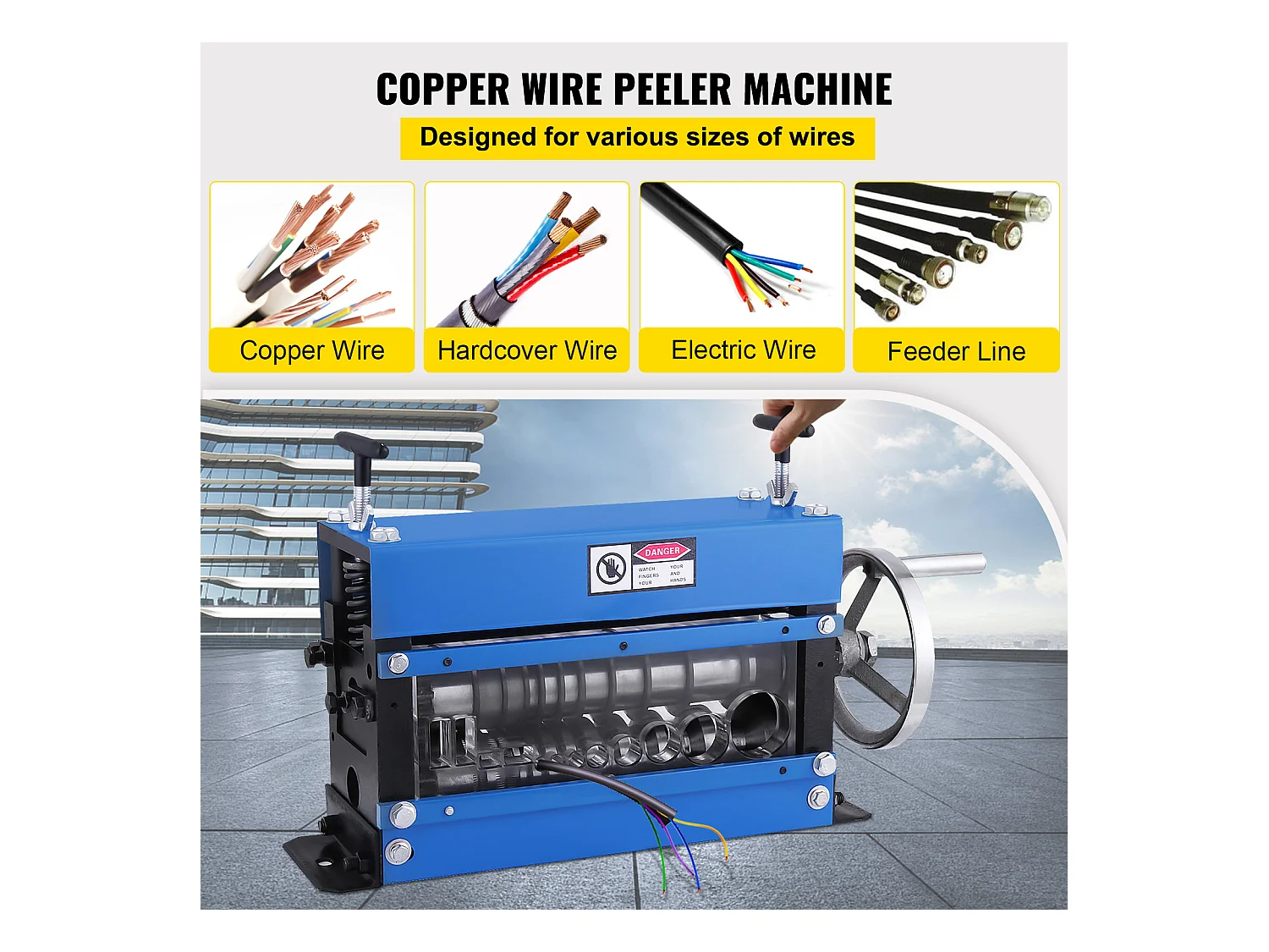 Handmatige Machine om Koperdraden te Ontisoleren SucceBuy, Handontisoleringstang 1-40 mm, voor het Behandelen van Draden van Verschillende Typen