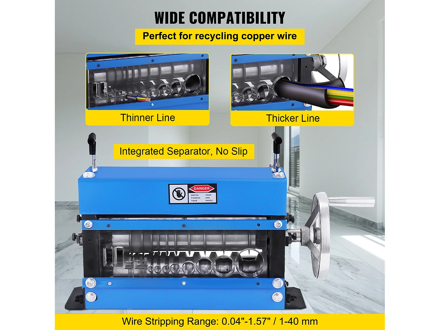 Handmatige Machine om Koperdraden te Ontisoleren SucceBuy, Handontisoleringstang 1-40 mm, voor het Behandelen van Draden van Verschillende Typen