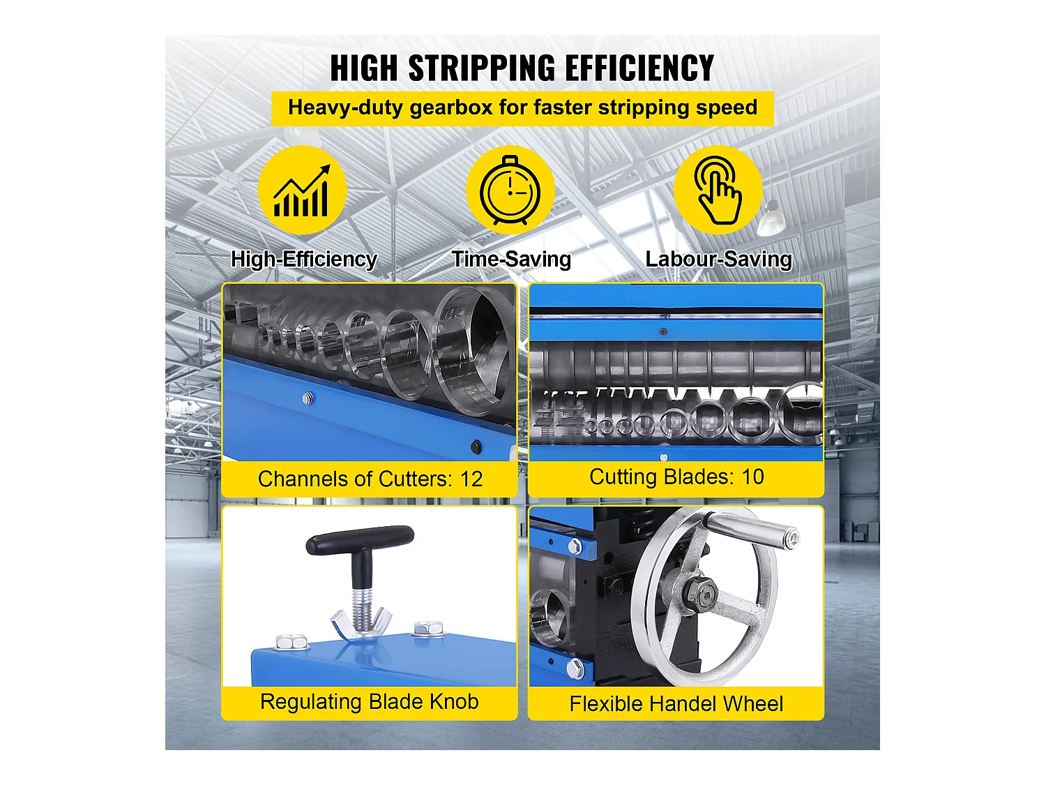 Handmatige Machine om Koperdraden te Ontisoleren SucceBuy, Handontisoleringstang 1-40 mm, voor het Behandelen van Draden van Verschillende Typen