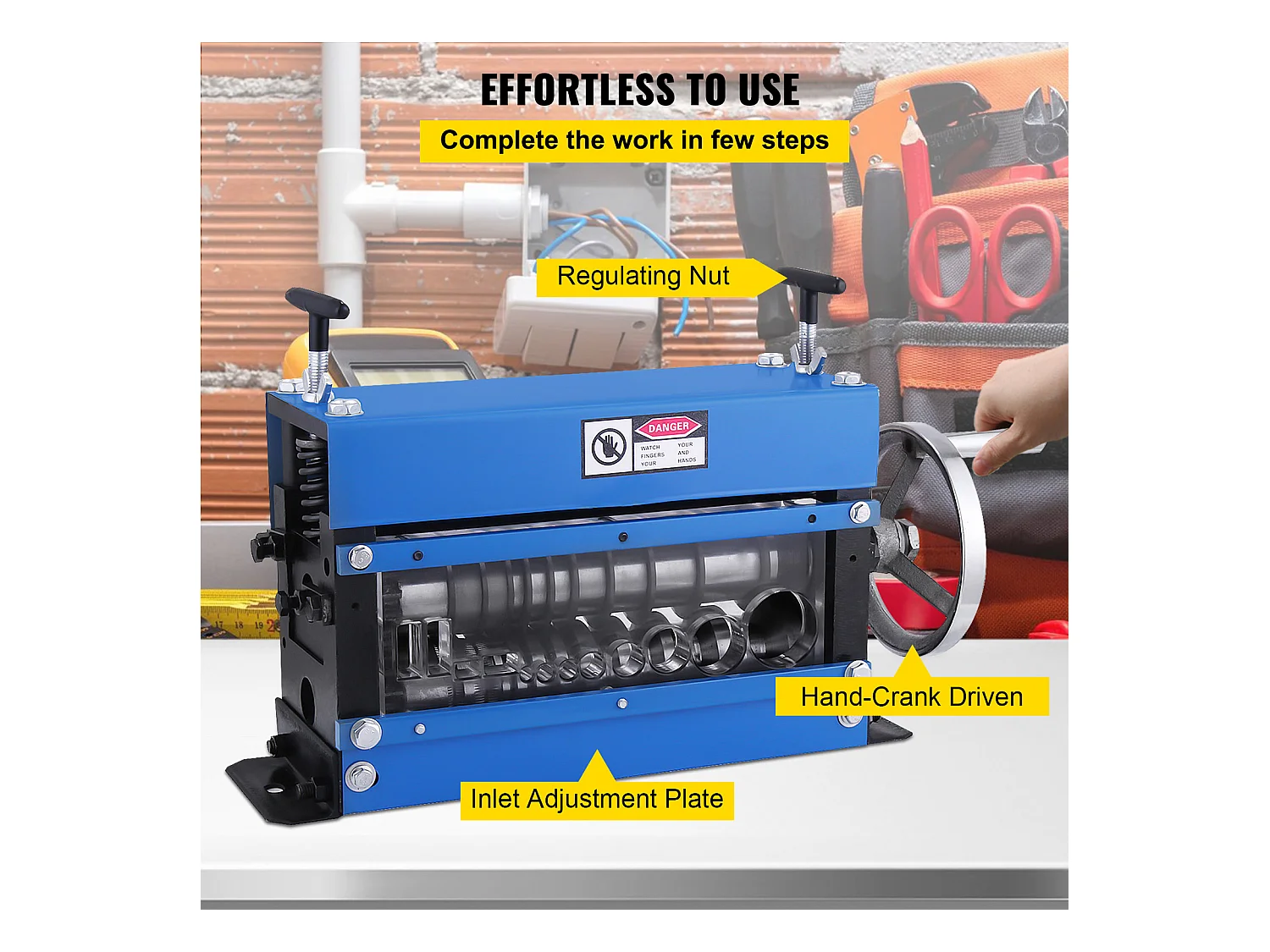 Handmatige Machine om Koperdraden te Ontisoleren SucceBuy, Handontisoleringstang 1-40 mm, voor het Behandelen van Draden van Verschillende Typen