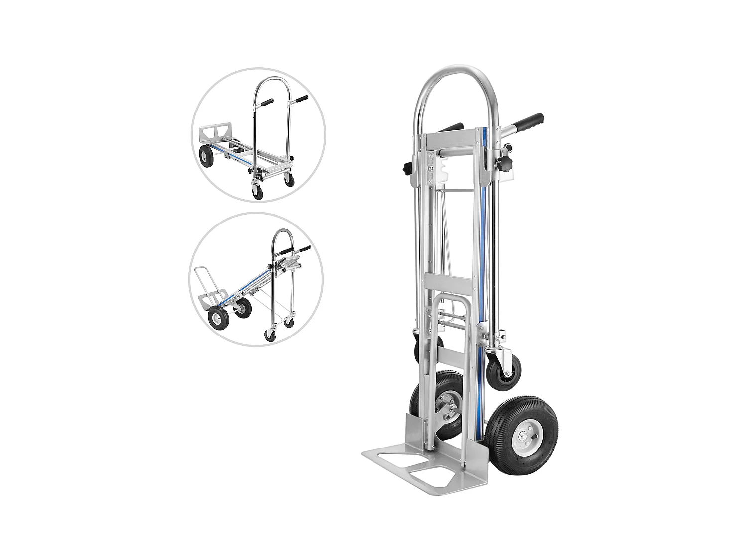Chariot de Manutention à Main en Aluminium 3-en-1 SucceBuy, Capacité de 770 lb