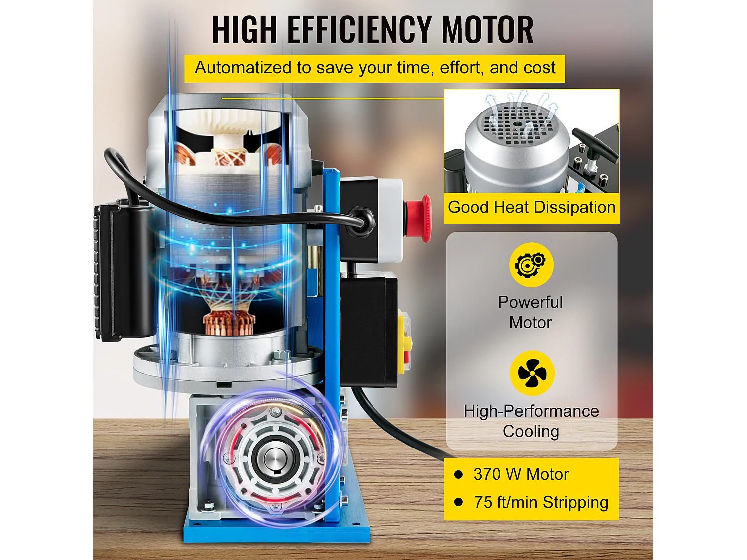 Elektrische Drahtabstrippmaschine SucceBuy, 0,06-1,49 Zoll, Starkstrom-Drahtabschneider