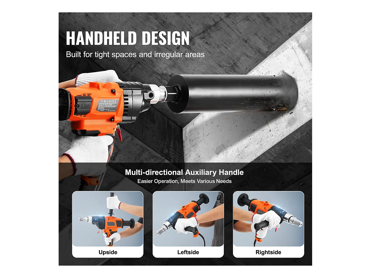 Machine à Forage SucceBuy Core, 0,8-6,3 pouces de Diamètre, 2000W, Manche à Main de Mélange