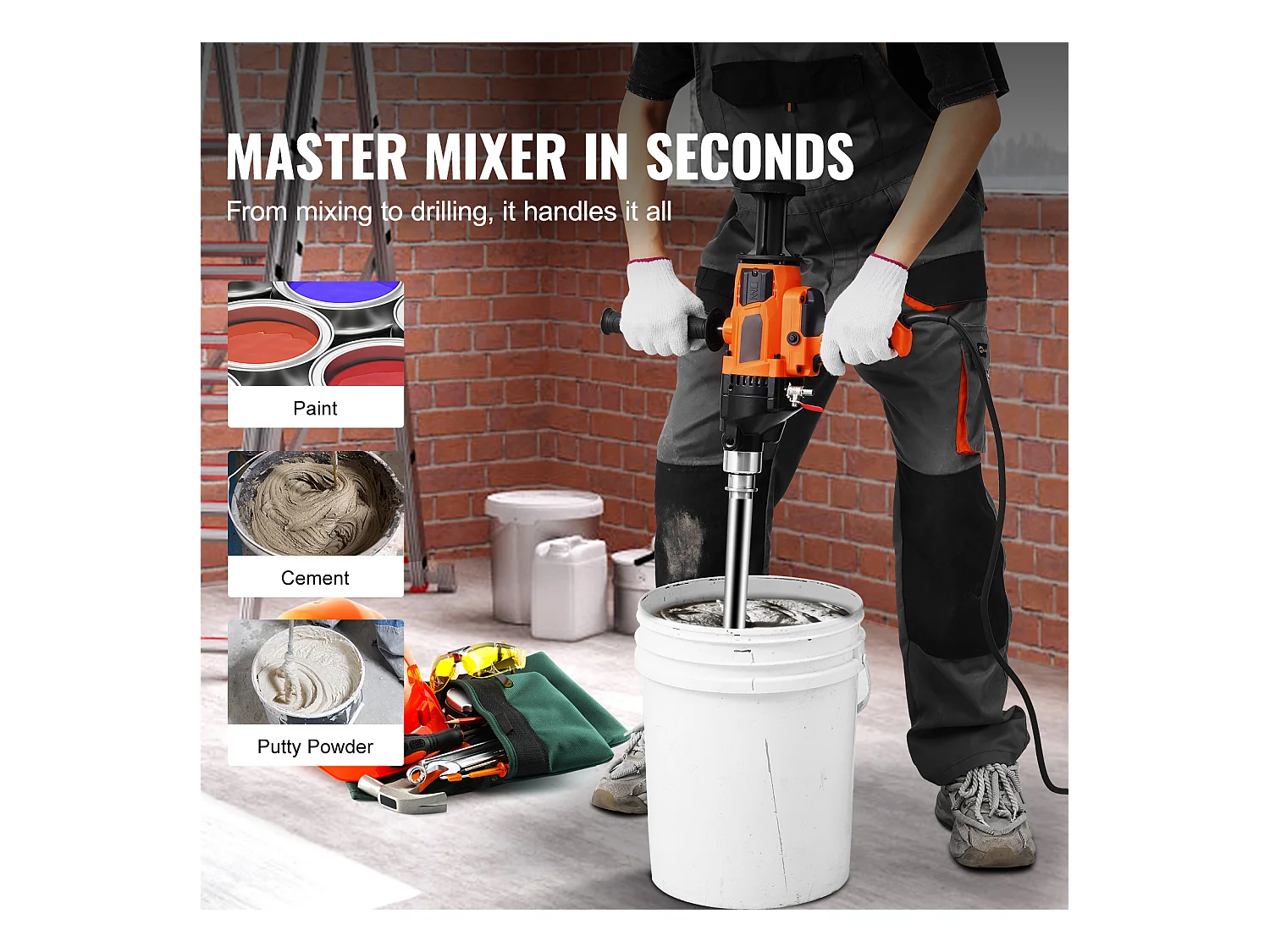 Machine à Forage SucceBuy Core, 0,8-6,3 pouces de Diamètre, 2000W, Manche à Main de Mélange