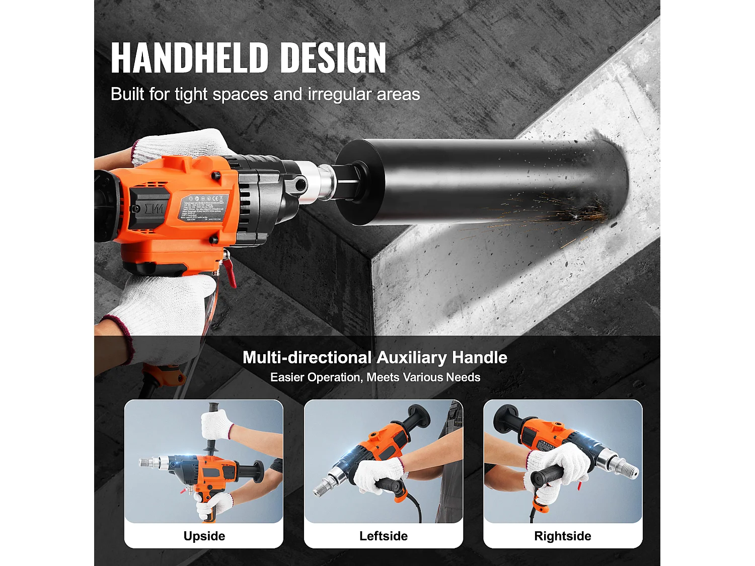 Machine à Forage SucceBuy Core, 0,8-6,3 pouces de Diamètre, 2000W, Manche à Main de Mélange