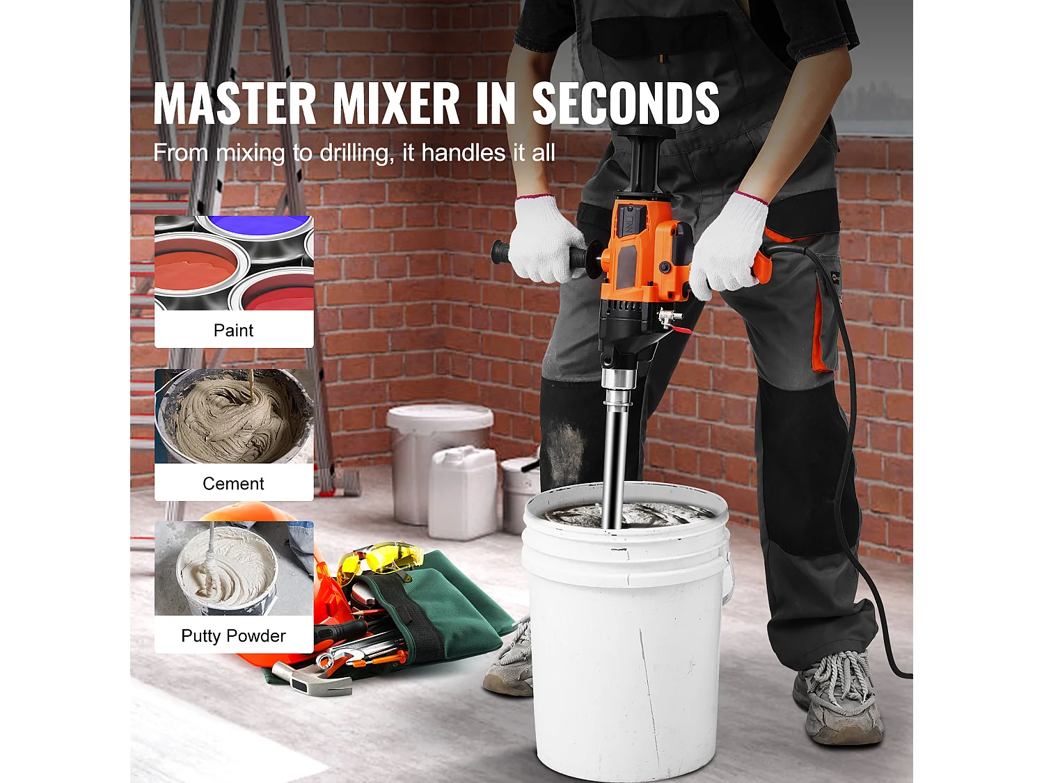 Machine à Forage SucceBuy Core, 0,8-6,3 pouces de Diamètre, 2000W, Manche à Main de Mélange