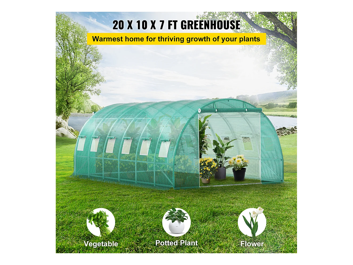 Walk-in GH 20x10x7 SucceBuy, Cadre Galvanisé, Couverture Étanche