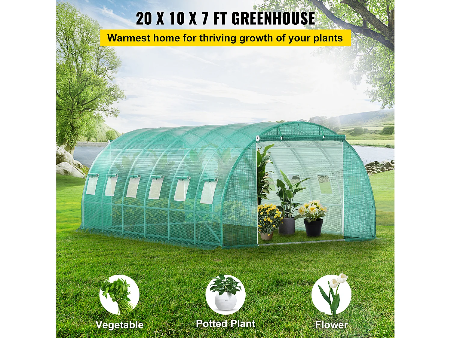 Walk-in GH 20x10x7 SucceBuy, Cadre Galvanisé, Couverture Étanche