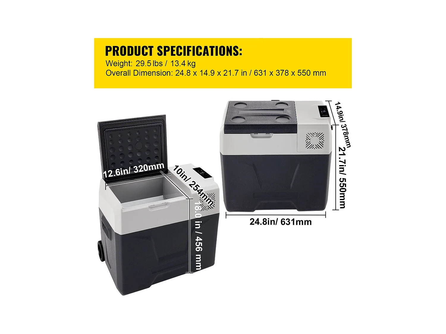 Réfrigérateur de Voiture Portable Congélateur SucceBuy 50L Compresseur Simple Zone