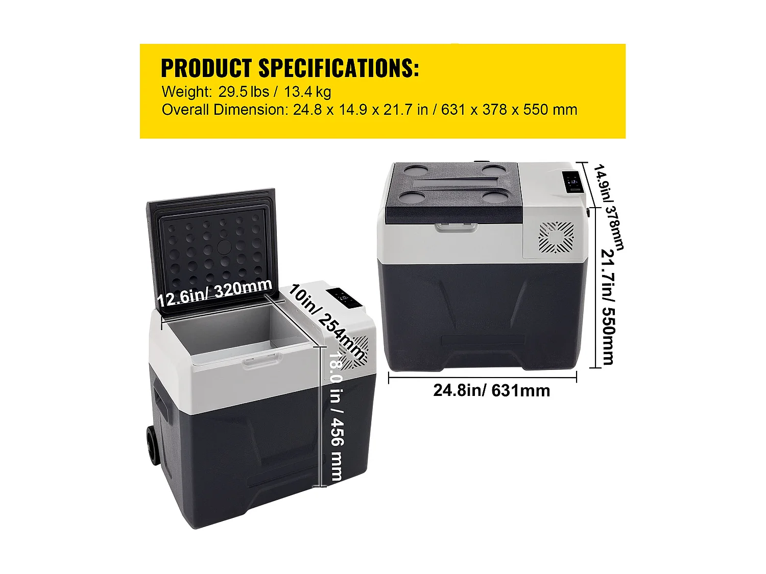 Réfrigérateur de Voiture Portable Congélateur SucceBuy 50L Compresseur Simple Zone