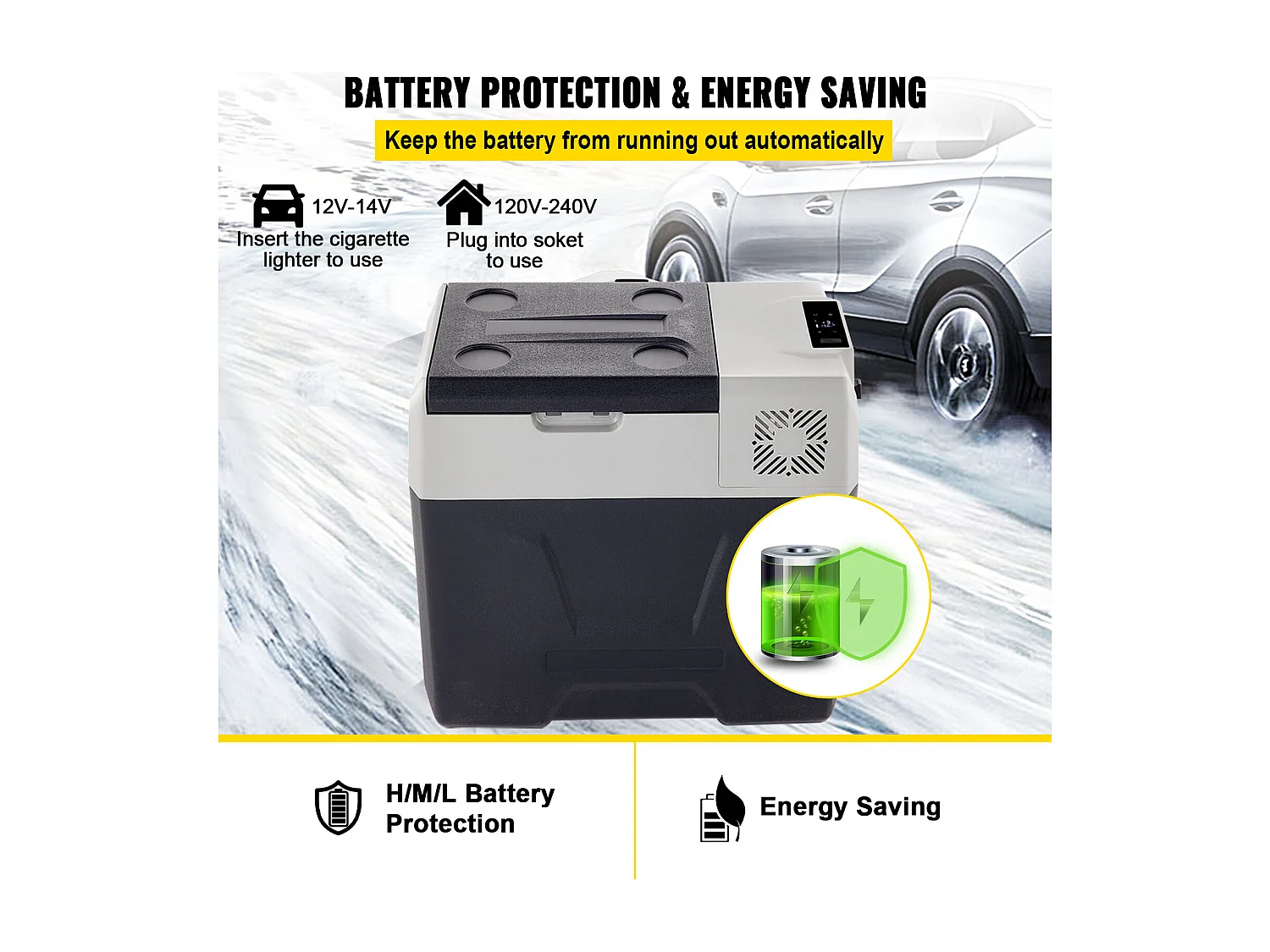 Réfrigérateur de Voiture Portable Congélateur SucceBuy 50L Compresseur Simple Zone