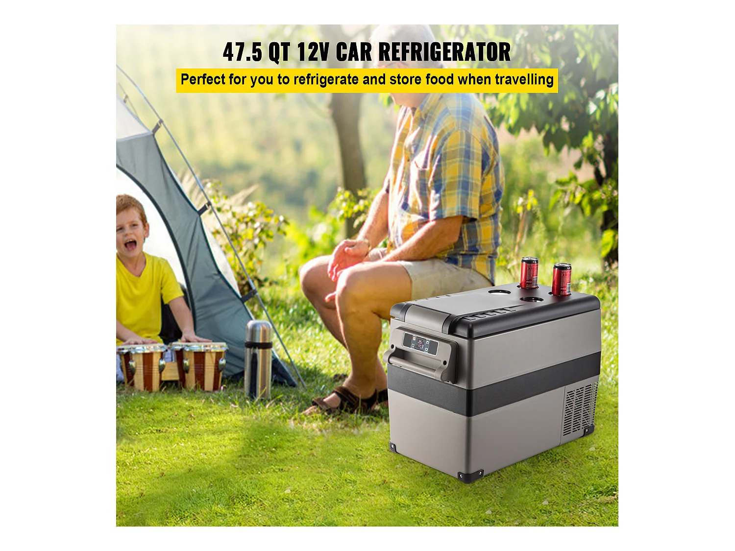 Réfrigérateur de Voiture Portable 45L SucceBuy, Réfrigérateur Congélateur Compact, 220V, pour la Maison et la Voiture