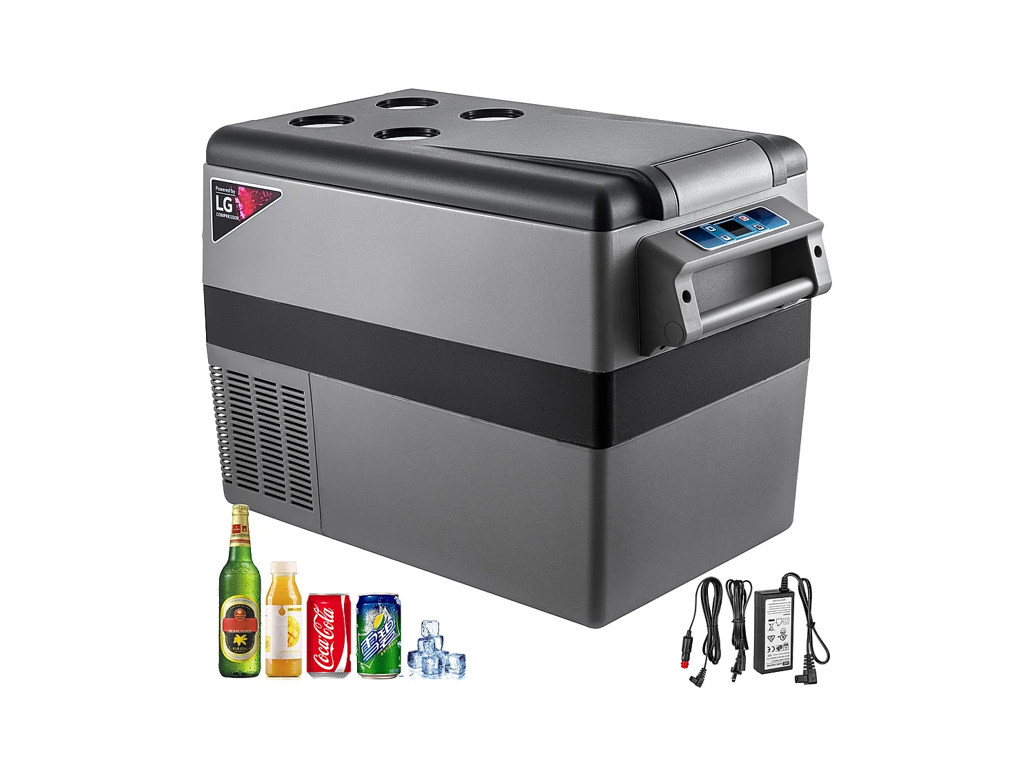 45L Nevera Portátil para Coche SucceBuy, Nevera Congelador Compacta, 220V, Para Casa y Coche