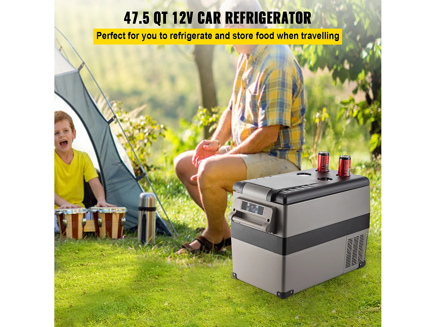 Réfrigérateur de Voiture Portable 45L SucceBuy, Réfrigérateur Congélateur Compact, 220V, pour la Maison et la Voiture