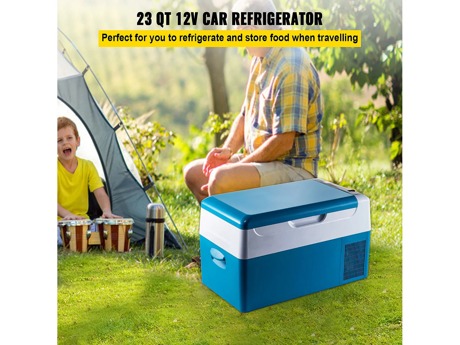 12V 23Qt Congélateur de Voiture SucceBuy Mini Réfrigérateur Portable Camping