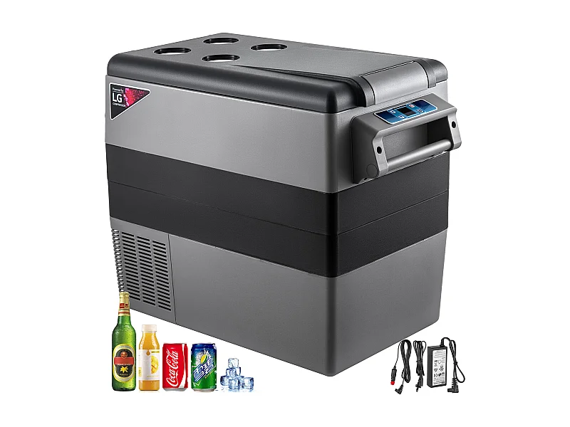 Réfrigérateur de Voiture Portable SucceBuy 55L, avec Compresseur LG, Congélateur Compact pour la maison et les Voyages, 220V, Argent