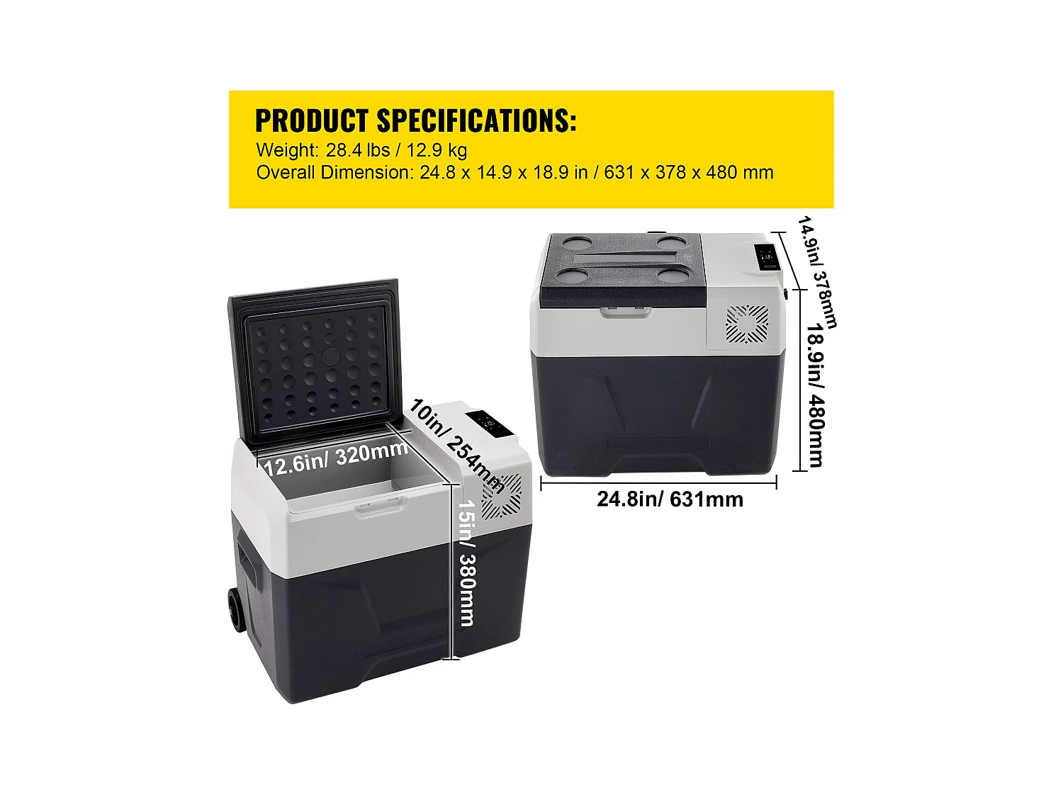 Réfrigérateur Portable pour Voiture SucceBuy, 40L, Congélateur à Zone Unique, Compresseur pour la Voiture et la Maison