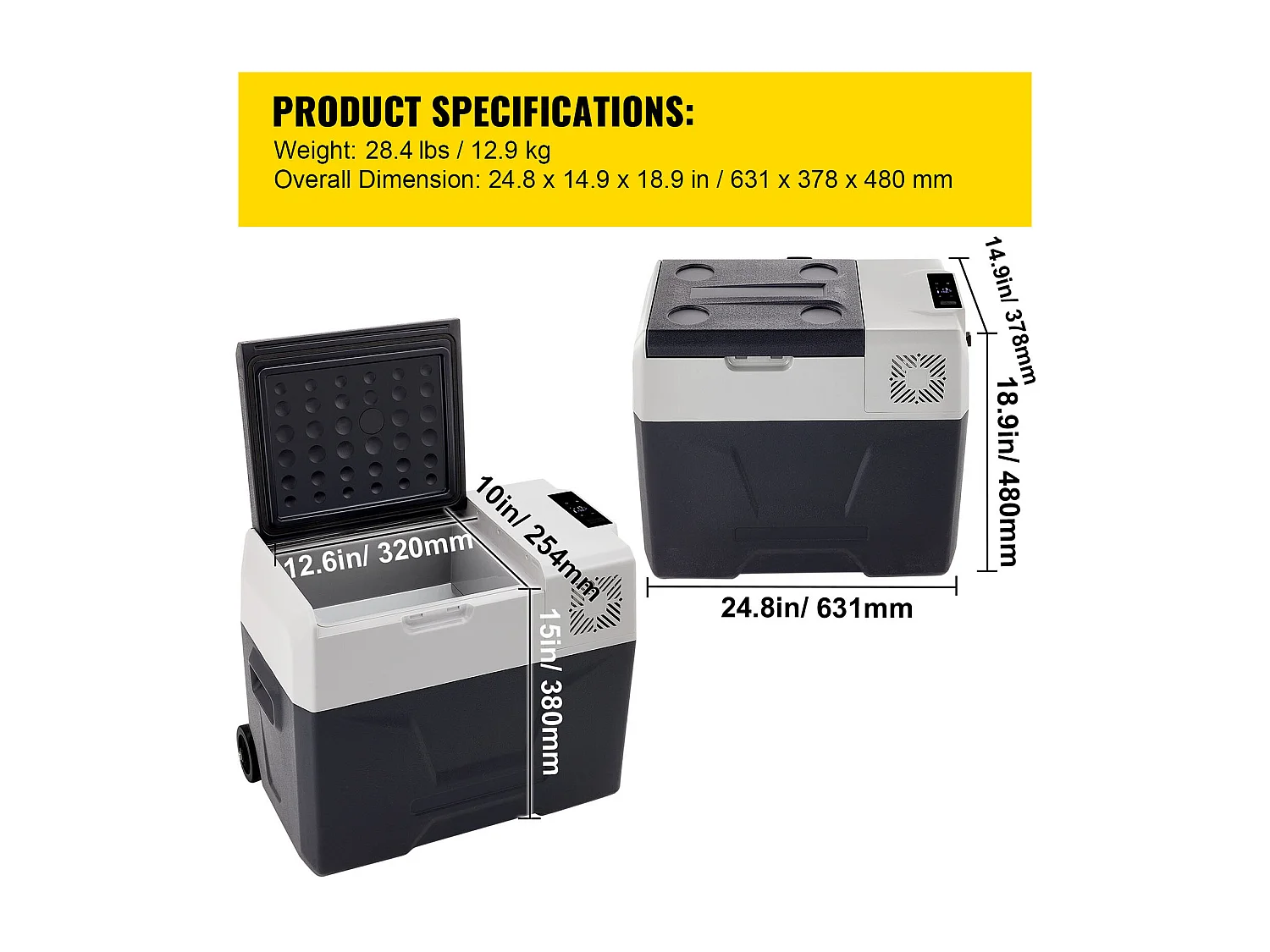 Réfrigérateur Portable pour Voiture SucceBuy, 40L, Congélateur à Zone Unique, Compresseur pour la Voiture et la Maison