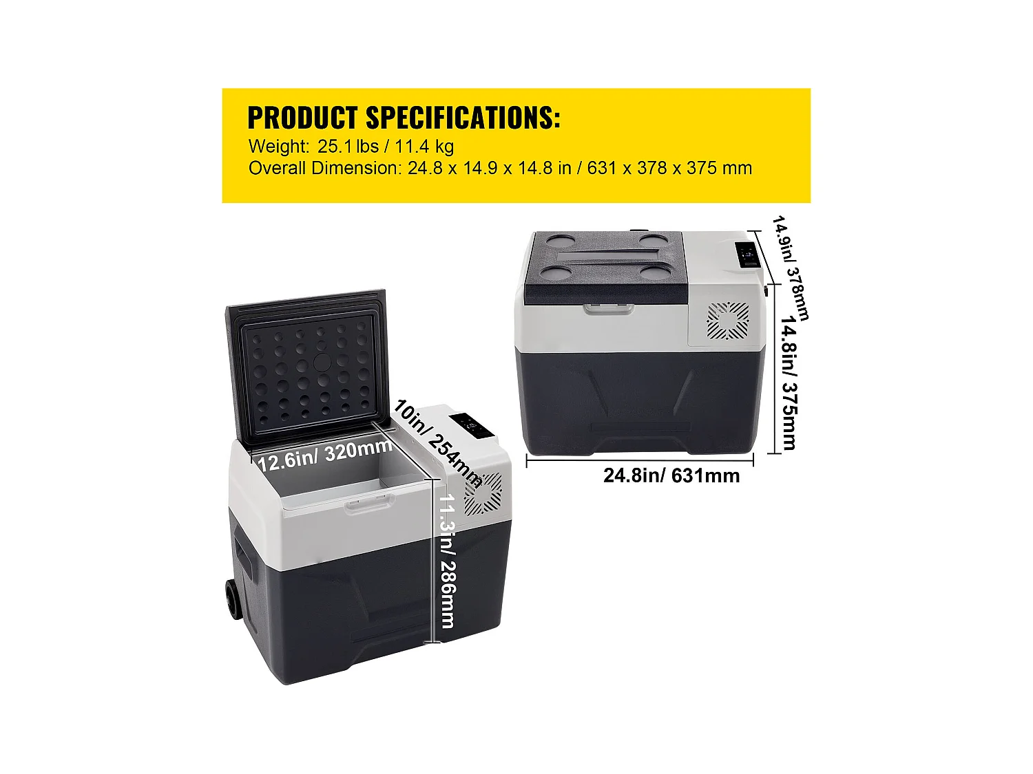 Réfrigérateur-Congélateur Portable pour Voiture SucceBuy 30 L, Compresseur à Zone Unique pour Voiture/Maison