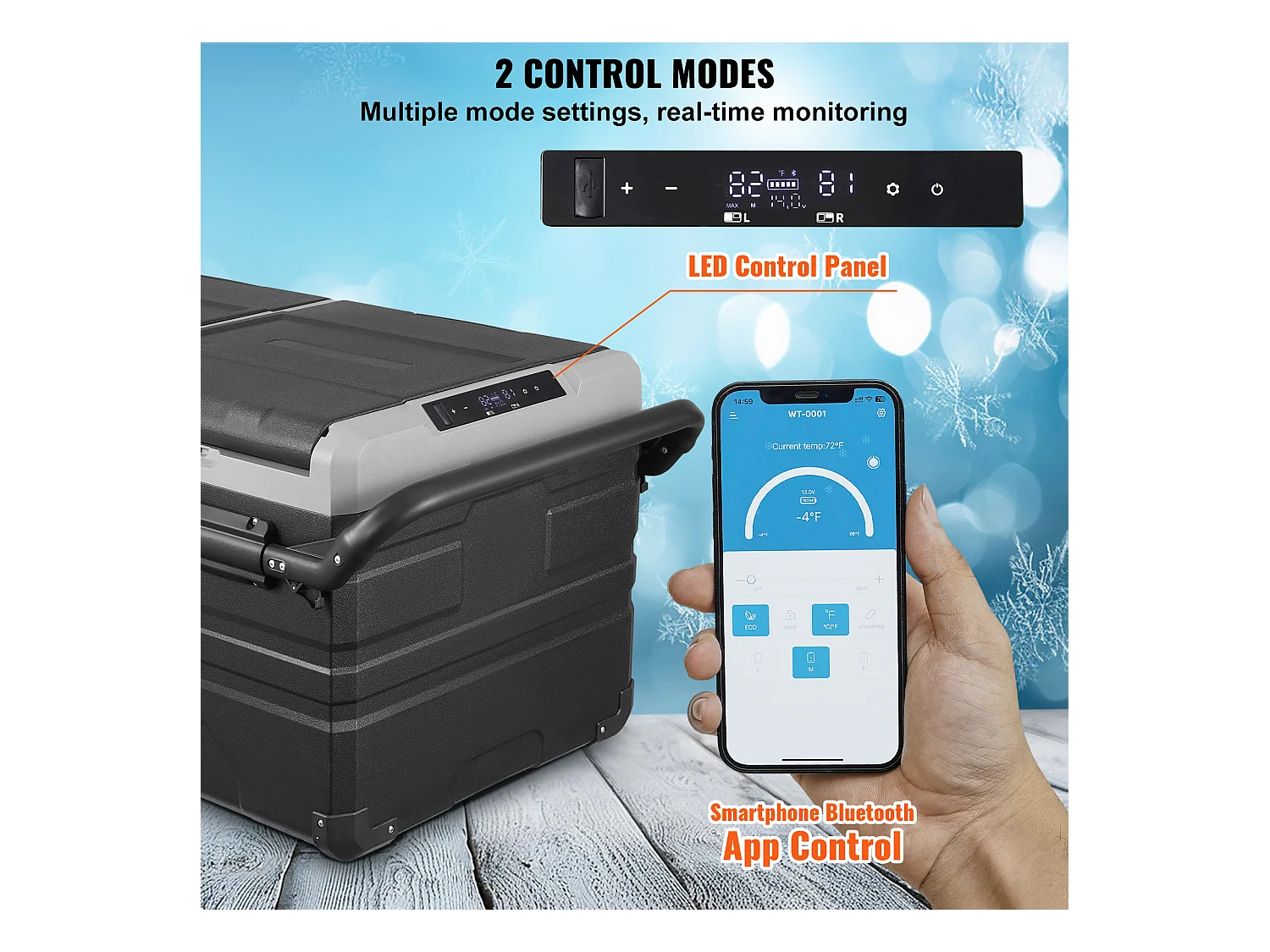 Réfrigérateur de Voiture Portable avec SucceBuy Compresseur 95 L Double Zone pour Voiture et Maison