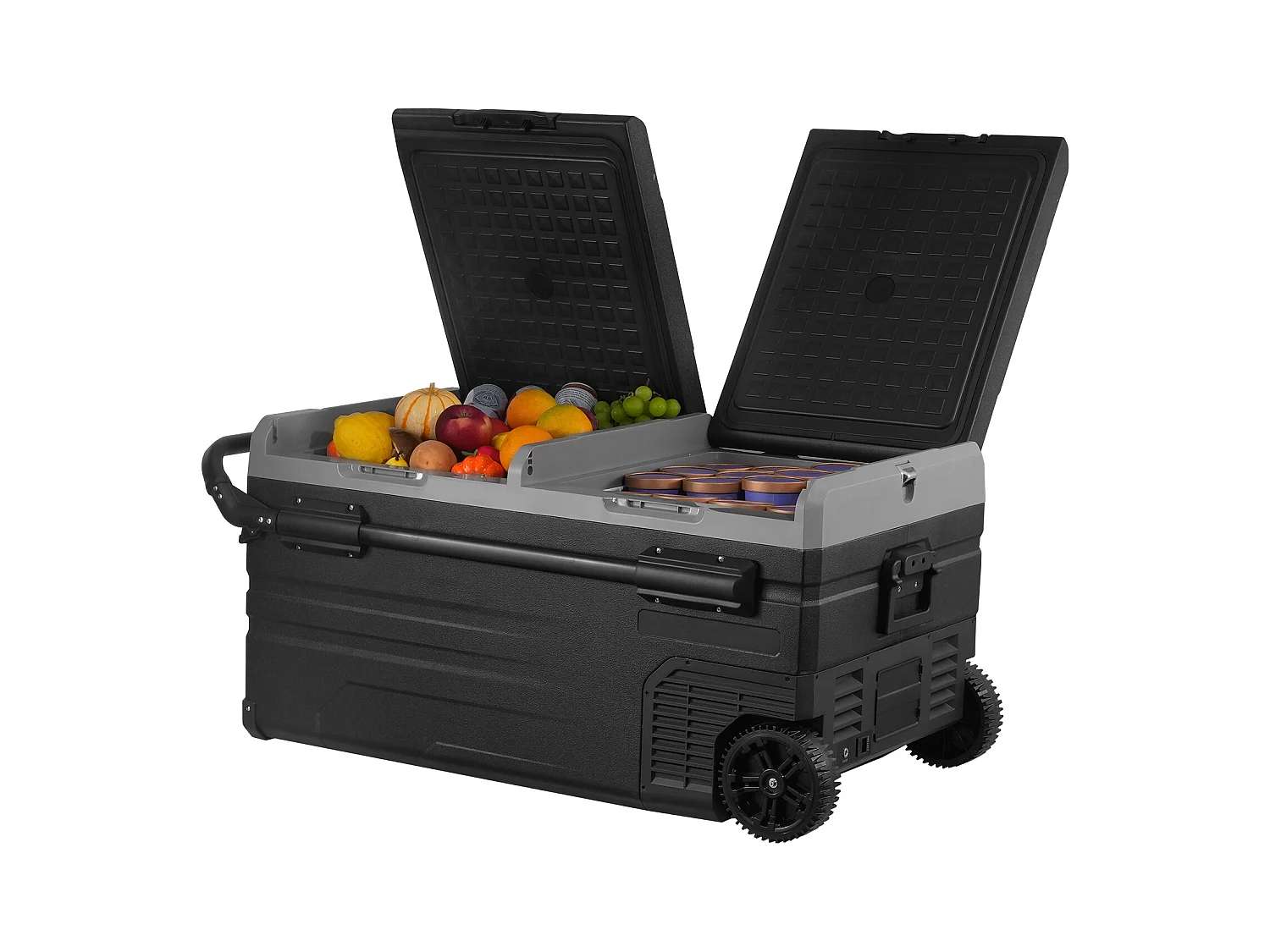 Réfrigérateur de Voiture Portable avec SucceBuy Compresseur 95 L Double Zone pour Voiture et Maison