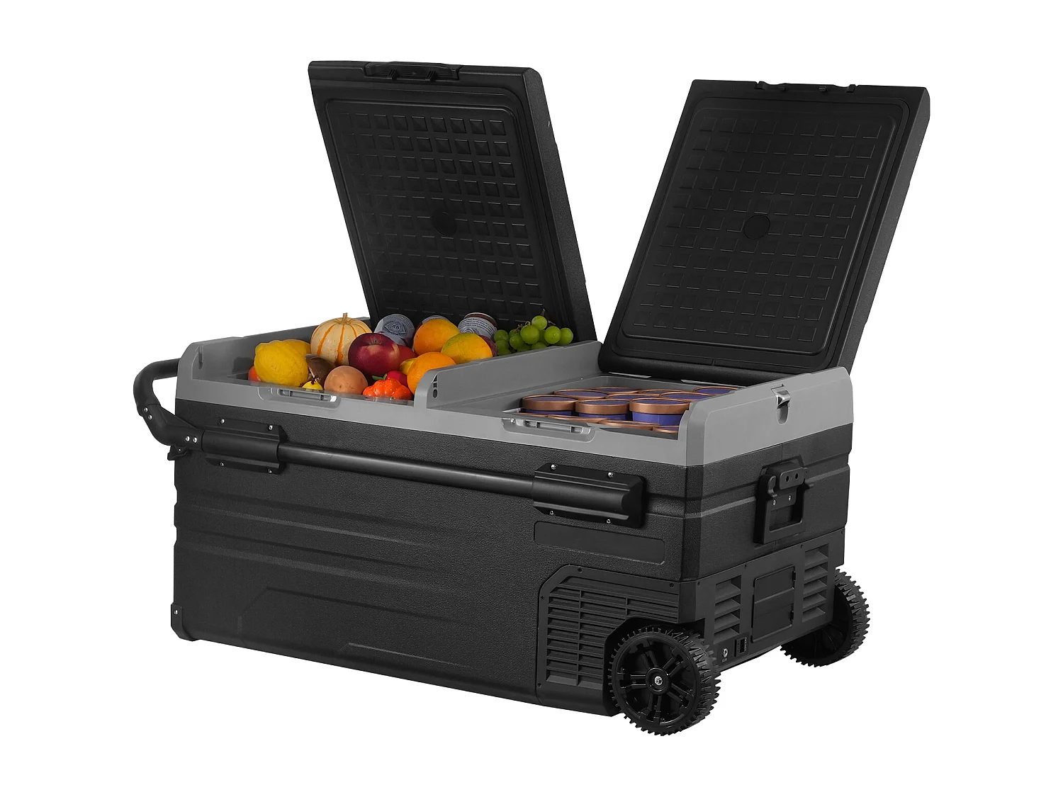 Réfrigérateur de Voiture Portable avec SucceBuy Compresseur 95 L Double Zone pour Voiture et Maison