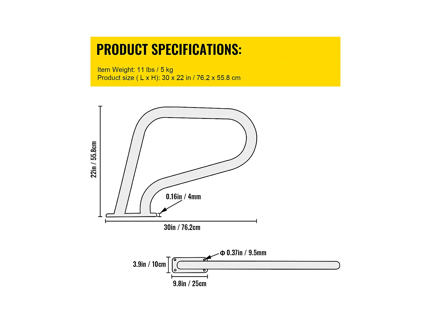 Rampe de Piscine SucceBuy 30 x 22 po en Acier Inoxydable avec Revêtement Antidérapant