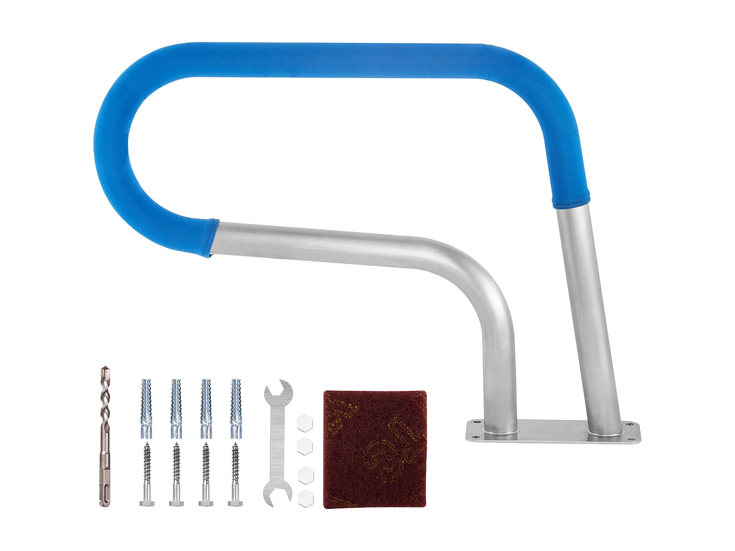 Rampa Basenowa SucceBuy 30 x 22 Cale Poręcz Basenowa ze Stali Nierdzewnej z Powłoką Antypoślizgową