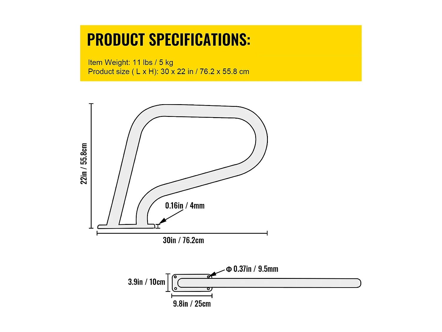 Rampa Basenowa SucceBuy 30 x 22 Cale Poręcz Basenowa ze Stali Nierdzewnej z Powłoką Antypoślizgową
