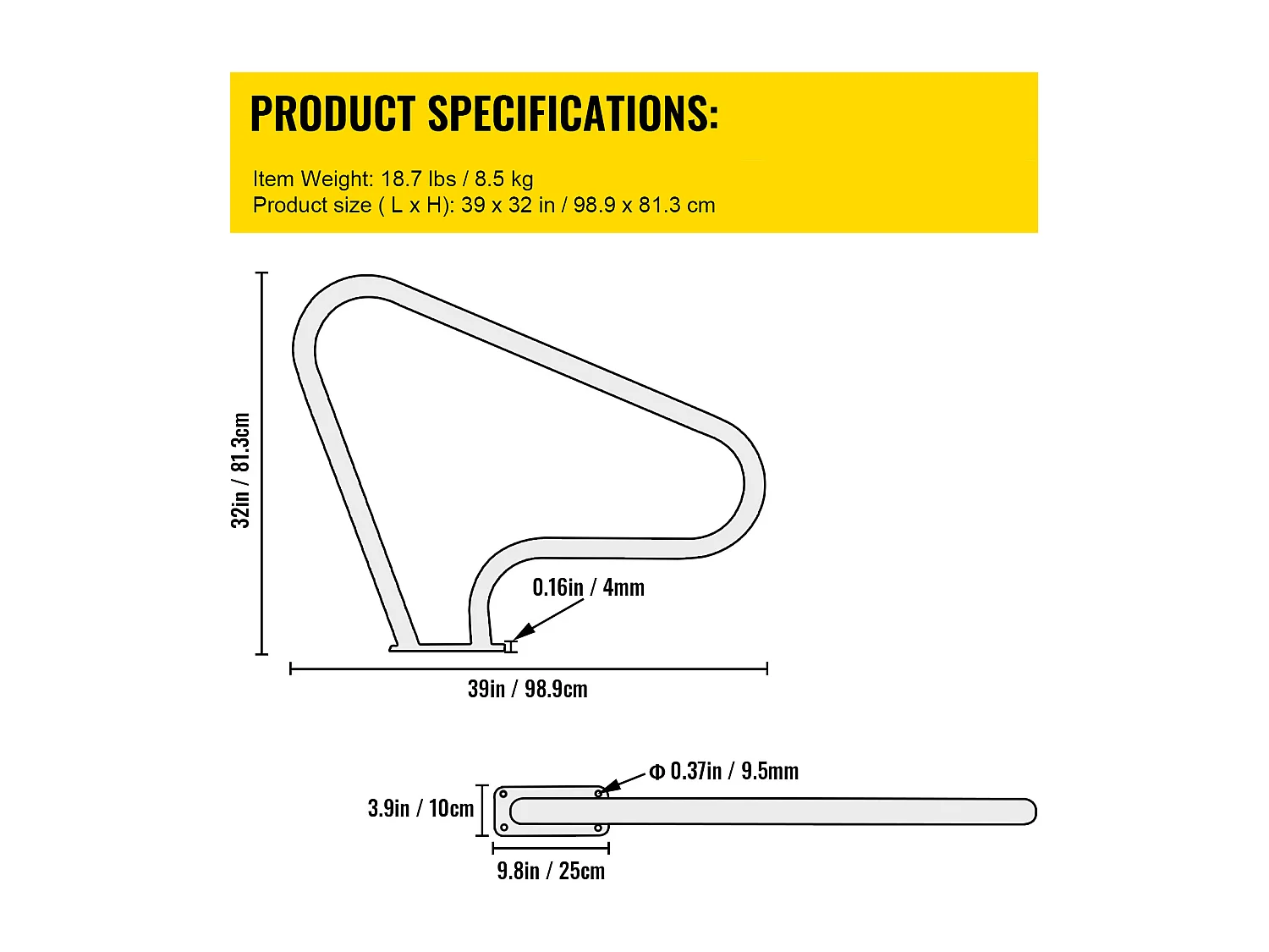 Rampe de Piscine SucceBuy Pool Rail 39x32 » Garde-corps de Piscine en Acier Inoxydable avec Couverture Grip