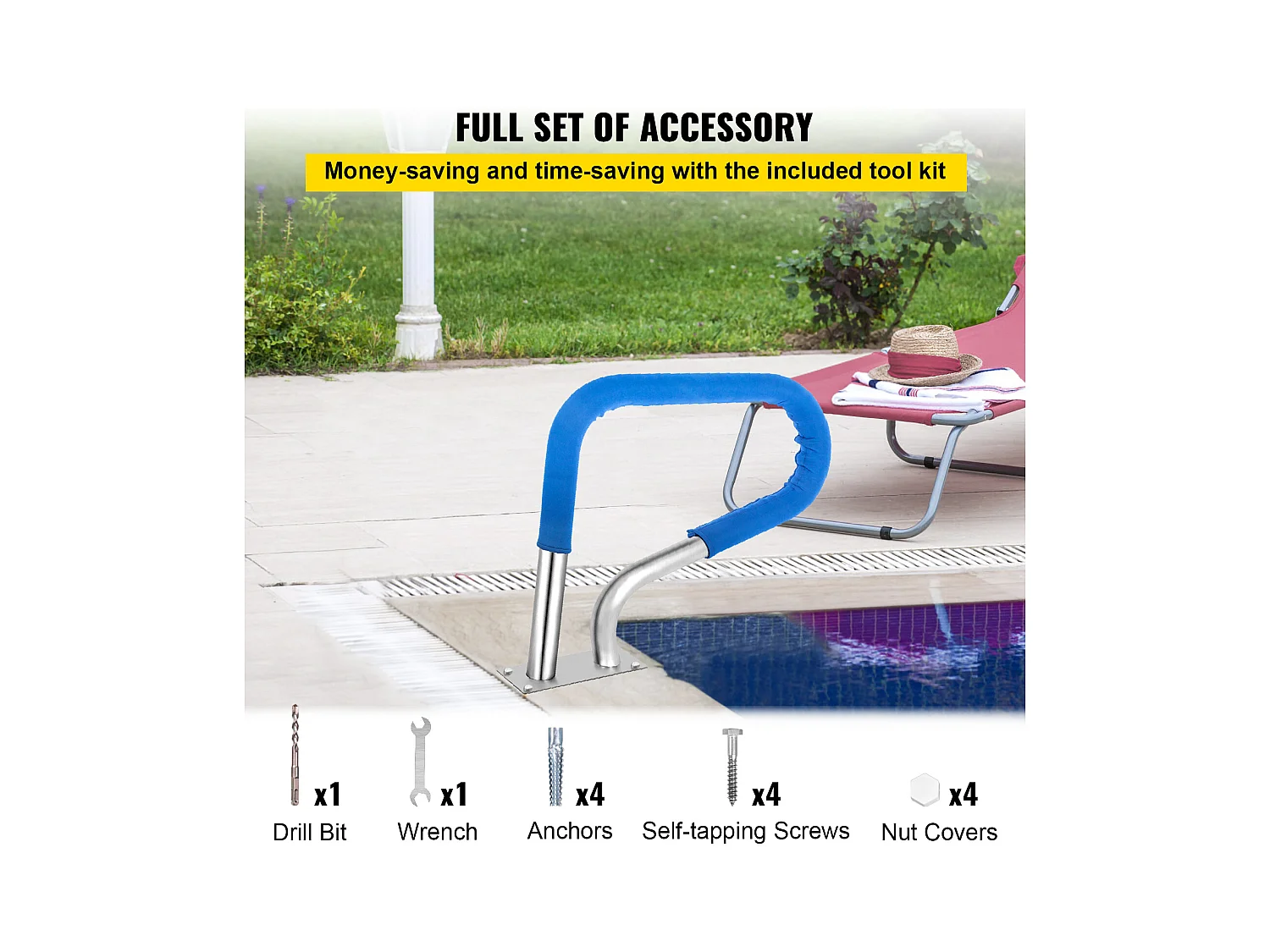 Rampe de Piscine SucceBuy Pool Rail 32x23 » Garde-corps de Piscine en Acier Inoxydable