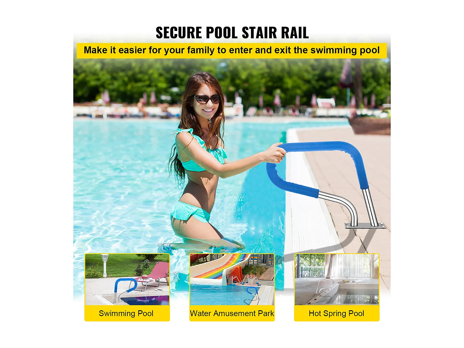 Rampe de Piscine SucceBuy Pool Rail 32x23 » Garde-corps de Piscine en Acier Inoxydable