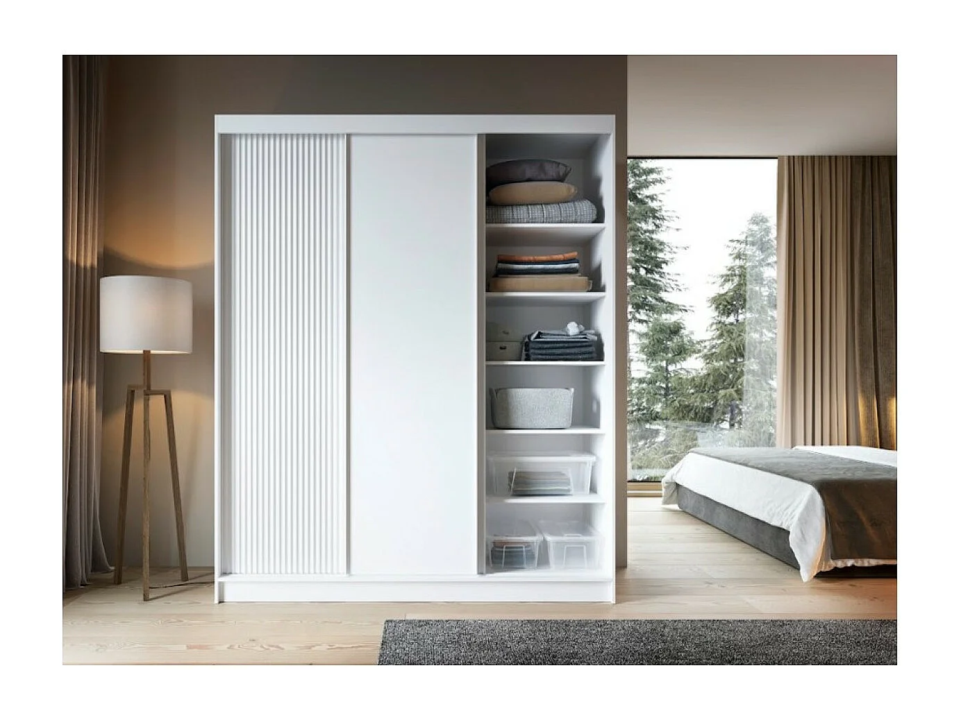 Armadio Biancco Basic XL (180cm)/Bianco/In Magazzino