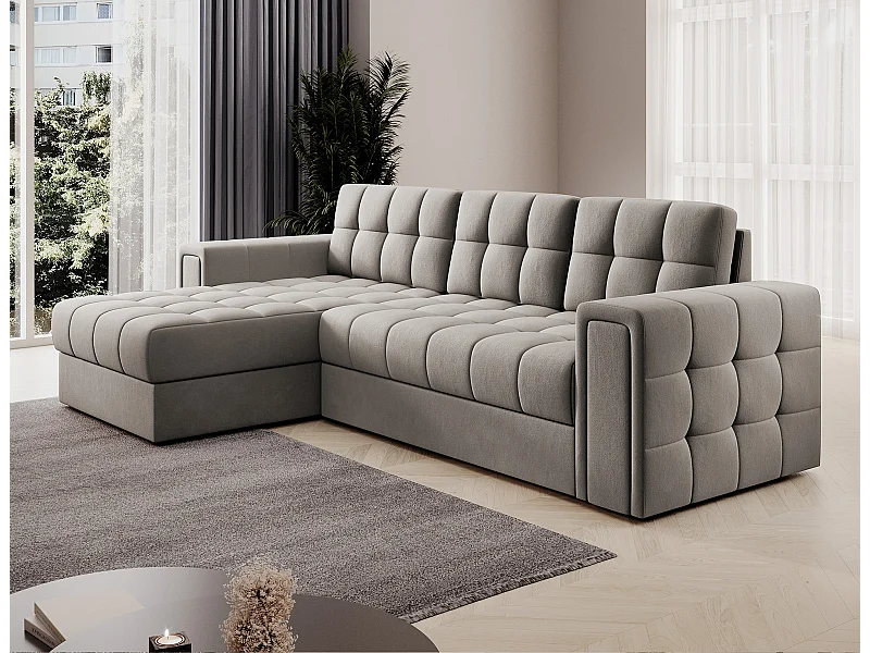 Canapé Corner Polo L/Tissu/Beige