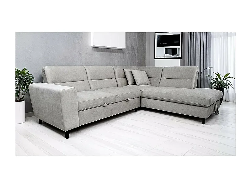 Ecksofa Bianca R/Stoffbezug/Grau