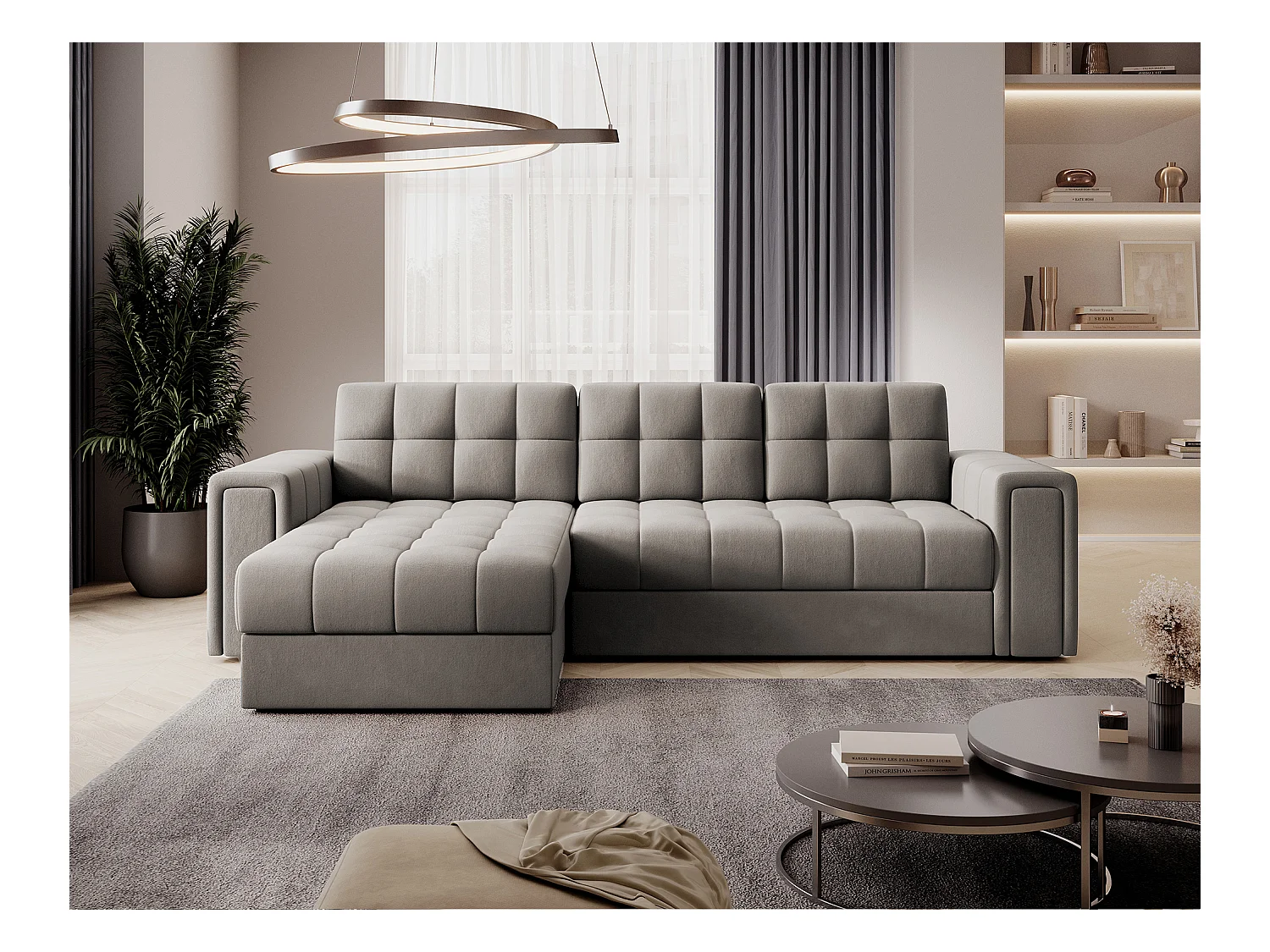 Ecksofa Polo R/Stoffbezug/Beige