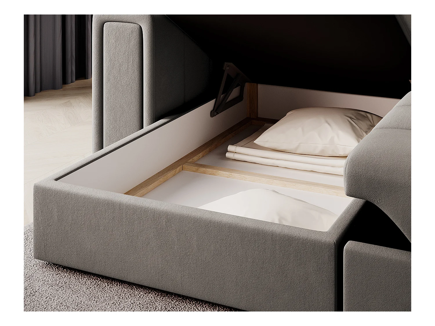 Ecksofa Polo R/Stoffbezug/Beige