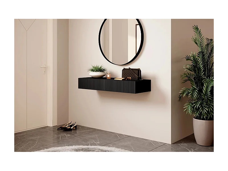 Consolle sospesa 2 cassetti nero 100x41 cm