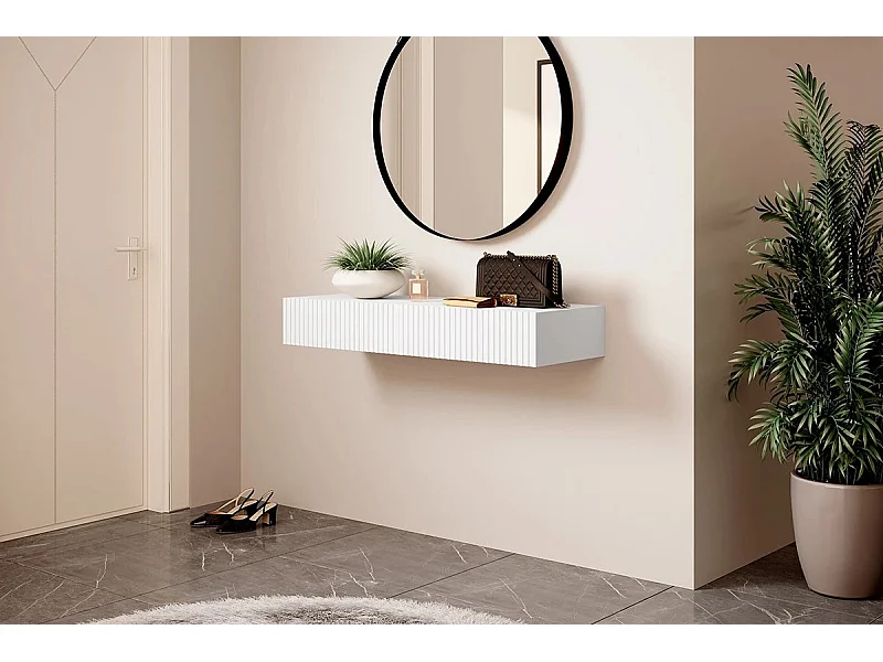 Hängekonsole 2 Schubladen weiß 100x41 cm