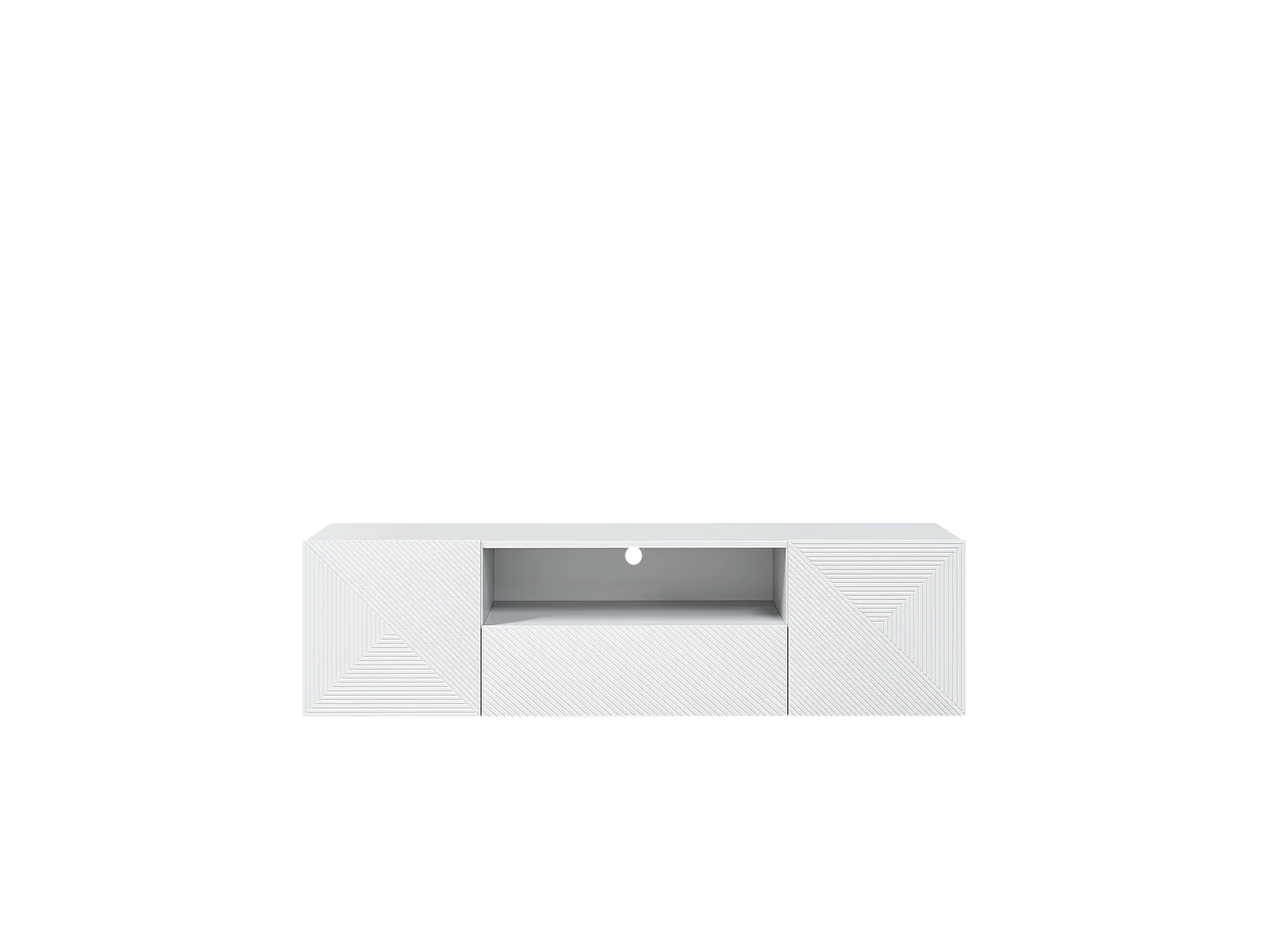 Mobile tv sospeso 2 ante 1 cassetto bianco in legno laminato 167x40cm