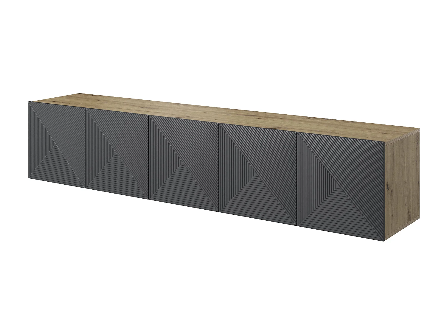 Mobile tv sospeso 5 ante in legno laminato 200x40 cm